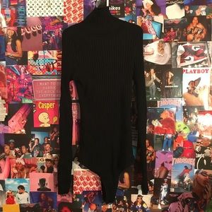 black turtle neck bodysuit